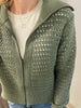 Gretchen Knit Zip-Up Sweater - Olive