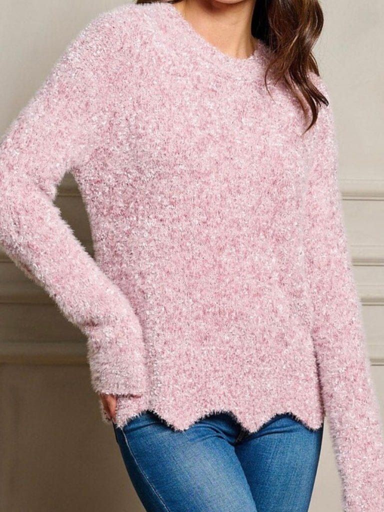 Tandie Soft & Fuzzy Sweater - Blush