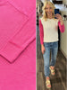 Sonya Long Sleeve Waffle Knit - Hot Pink