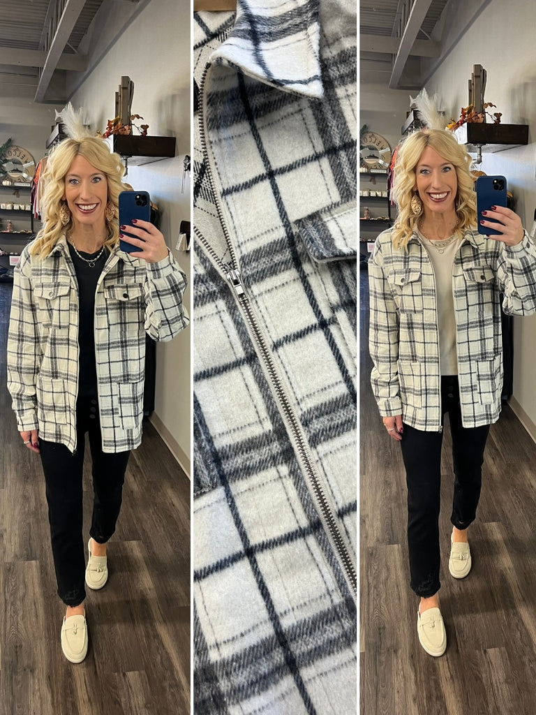 Mollie Zip-Up Flannel Jacket