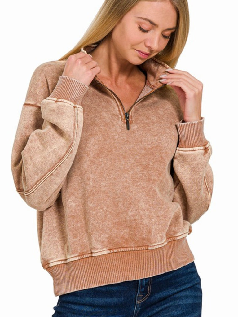 Meg 1/4 Zip - Rust