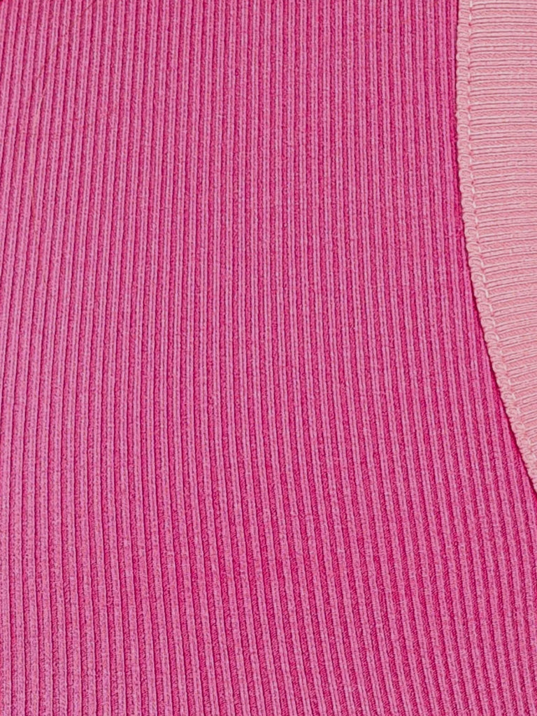 Jacci Ribbed Bodysuit - Pink/Light Pink