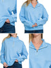 Bea Quarter Zip - Sky Blue