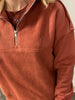 Teri Fleece Accent 1/4 Zip - Rust