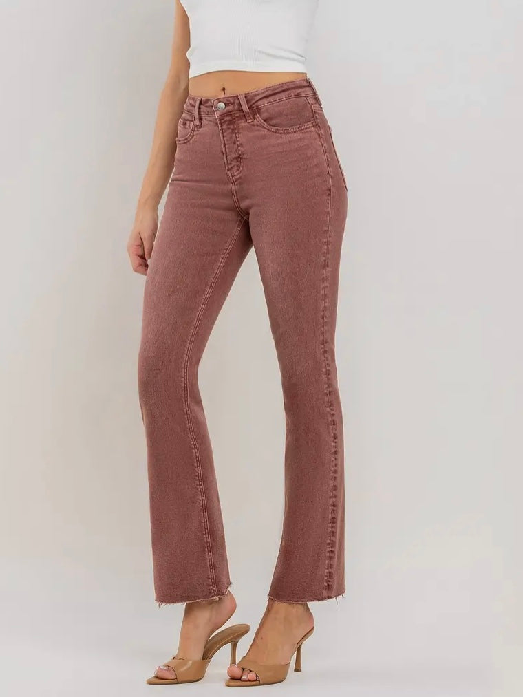 Kassie Mid-Rise Bootcut - Wine