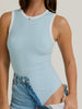 Jacci Ribbed Bodysuit - Blue/White