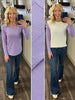 Sonya Long Sleeve Waffle Knit - Lavender