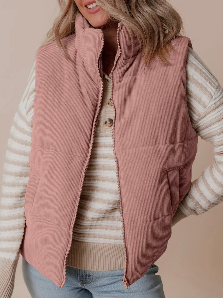 Leah Corduroy Vest - Blush