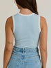 Jacci Ribbed Bodysuit - Blue/White