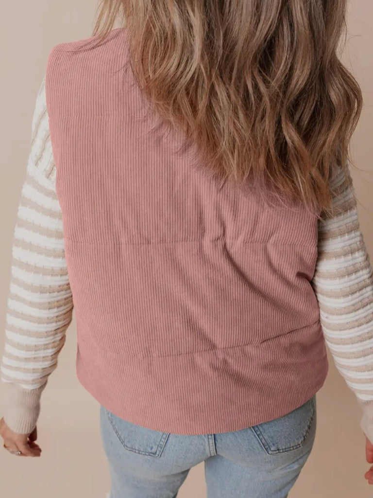 Leah Corduroy Vest - Blush