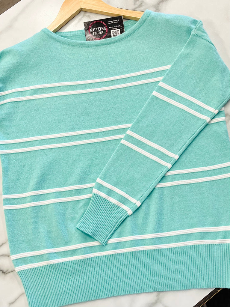 Juniper Striped Sweater - Mint