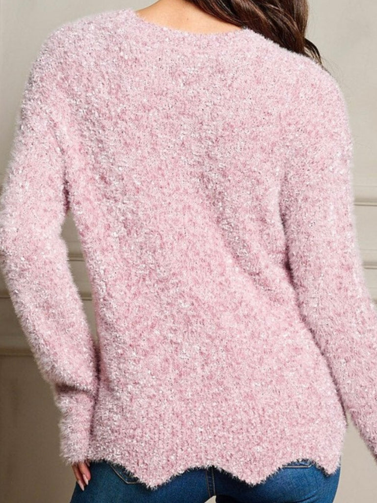 Tandie Soft & Fuzzy Sweater - Blush