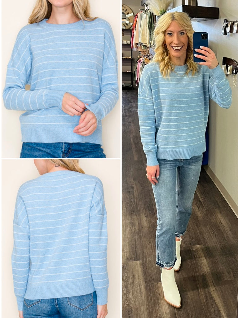 Izzy Denim Blue Sweater