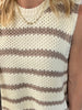 Gina Striped Sweater Tank - Latte