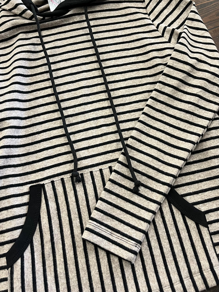 Erika Mocha/Black Striped Hoodie