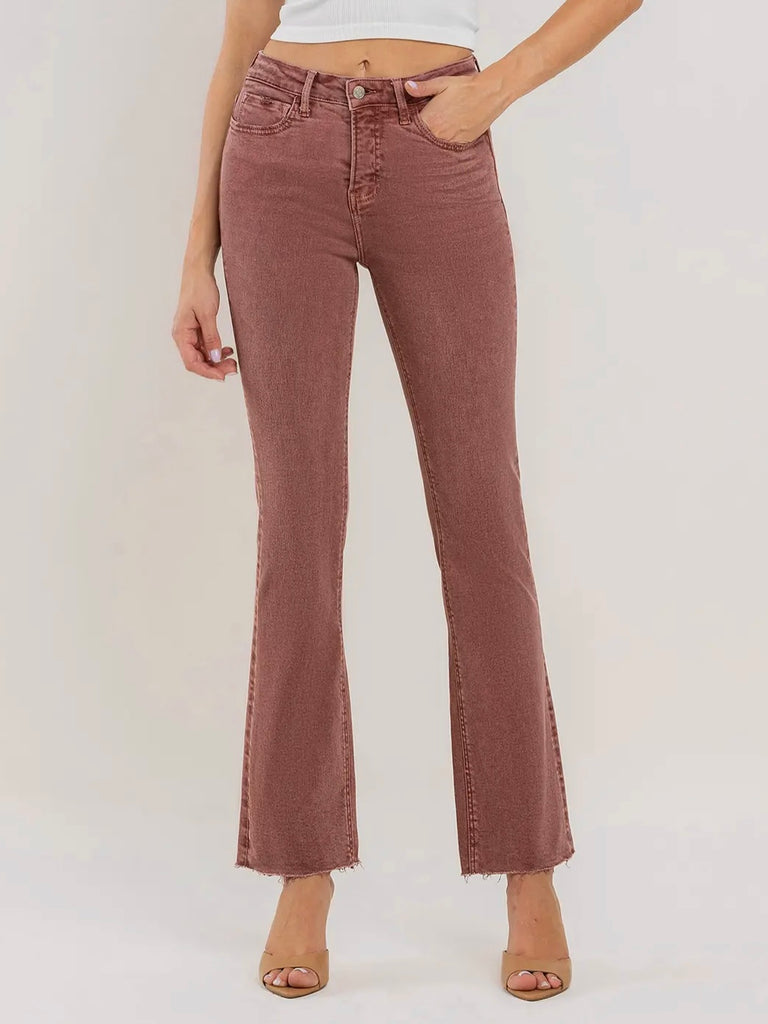 Kassie Mid-Rise Bootcut - Wine