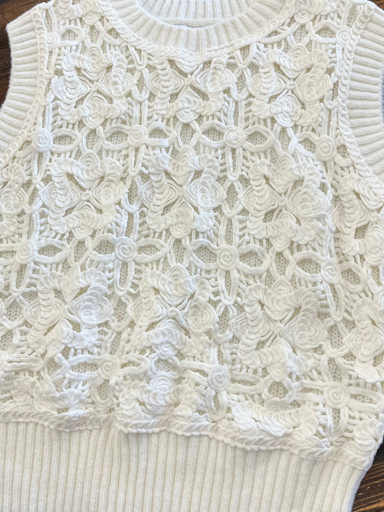 Zoe Lace Knit Sweater Vest