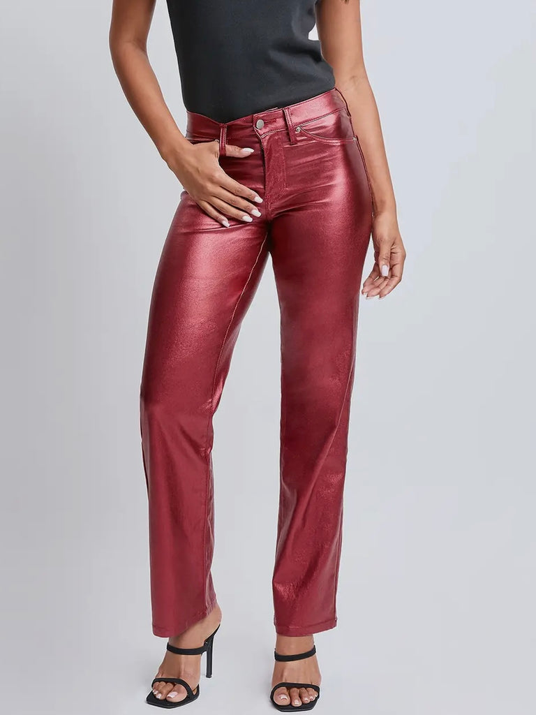 Ella Metallic High-Rise - Wine Sparkle