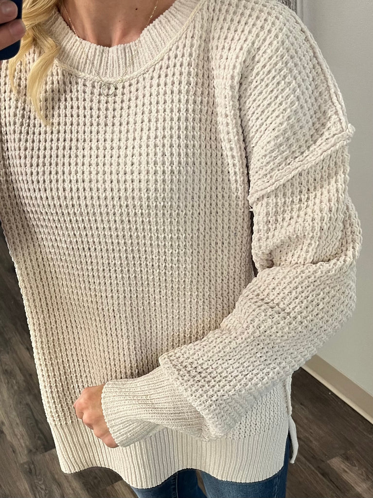 Jamie Soft Chenille Sweater Cream