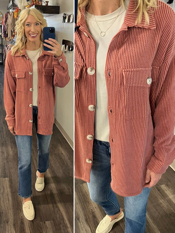 Madylyn Corduroy Jacket - Burgundy