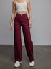 Amber Wide Leg Stretch Pant - Burgundy