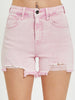 Alexa Light Pink Acid Wash Shorts