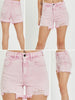 Alexa Light Pink Acid Wash Shorts