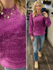 Trina So-Soft Chenille Sweater - Magenta