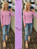 Ada Center Seam Sweater - Mauve Pink