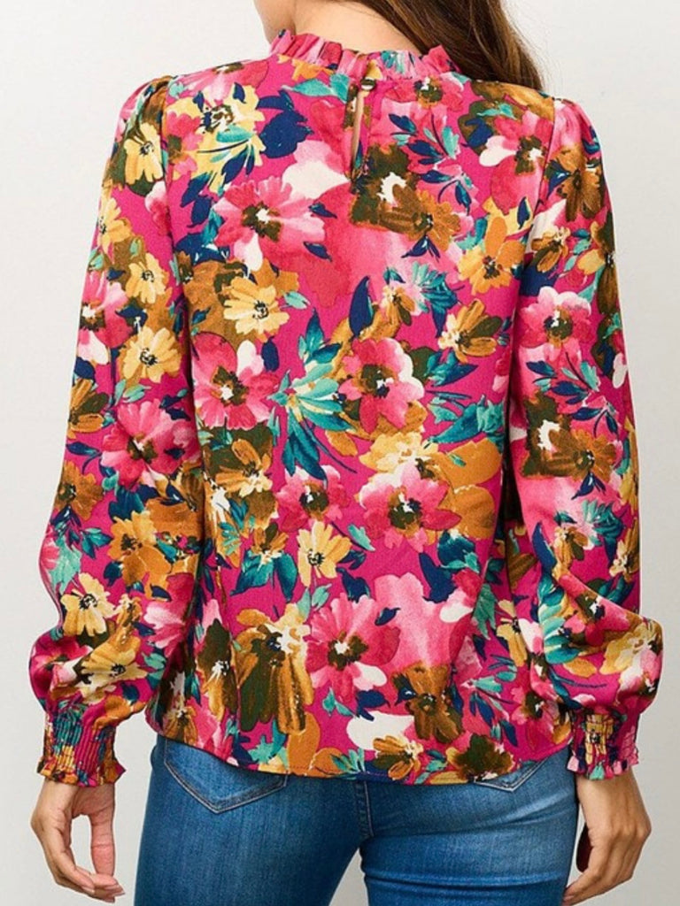 Lainey Magenta Floral Blouse