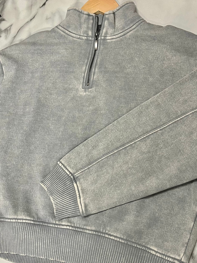 Meg 1/4 Zip - Sleet Gray