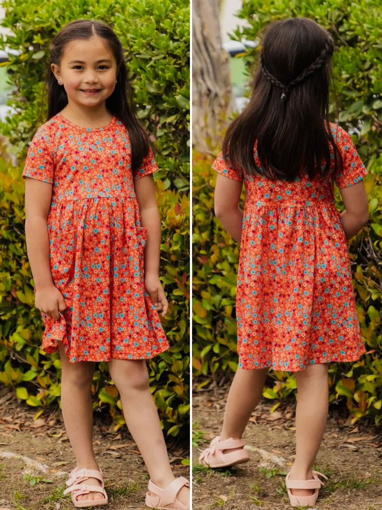 Jaci Floral Dress with Pockets - KIDS