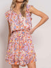 Kendell Button Front Pink Floral Dress