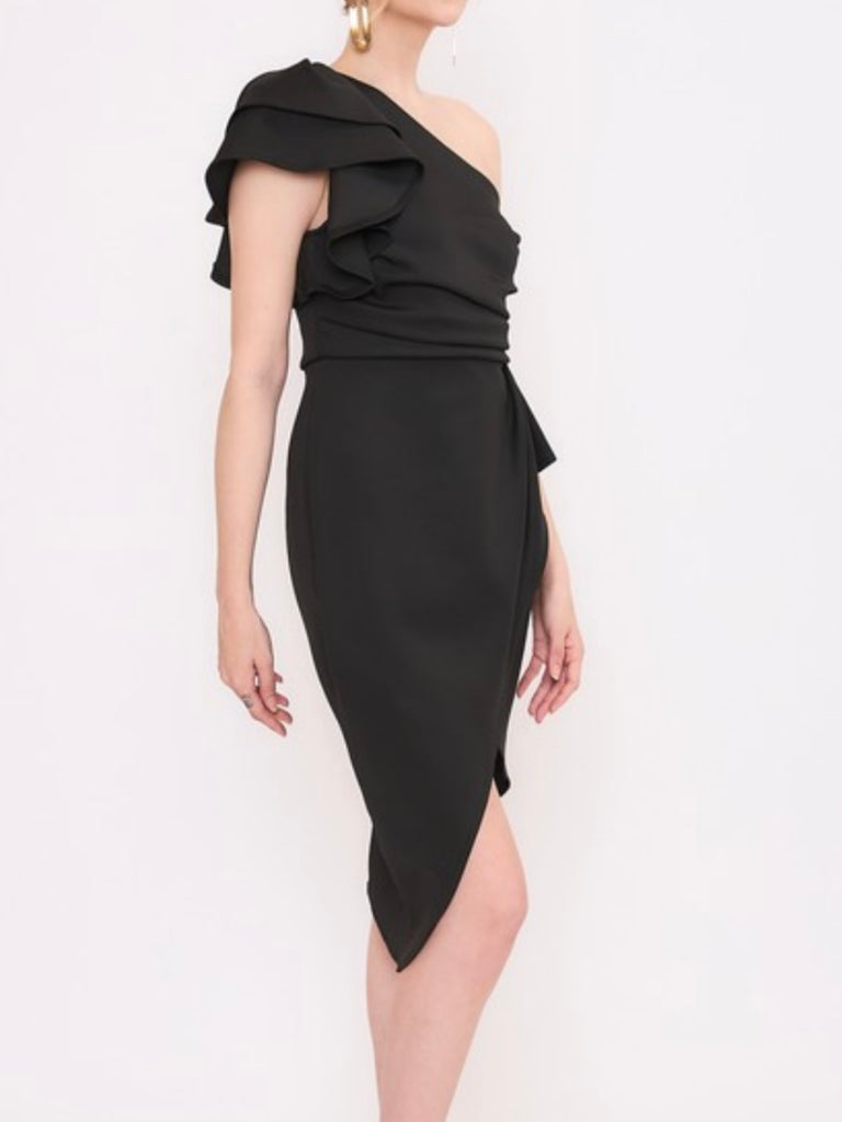 Charlie One Shoulder Ruffle Dress