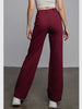 Amber Wide Leg Stretch Pant - Burgundy