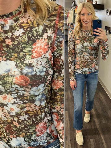 Alli Tied Sleeve Floral Blouse