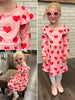 Mila Ruffle Shoulder Hearts Dress - KIDS