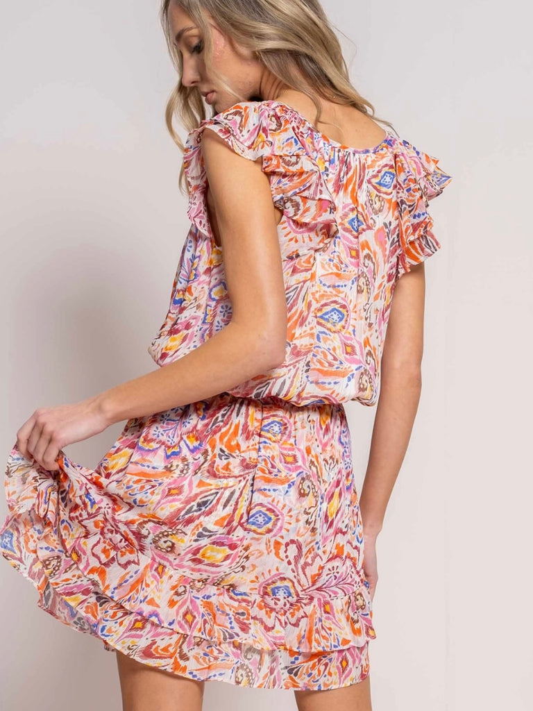 Kendell Button Front Pink Floral Dress