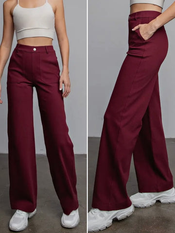 Amber Wide Leg Stretch Pant - Blue