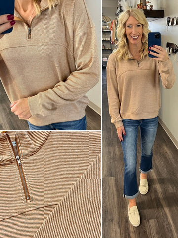 Kelsie Collared Knit Sweatshirt