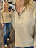 Loree 1/4 Zip Sweater - Khaki