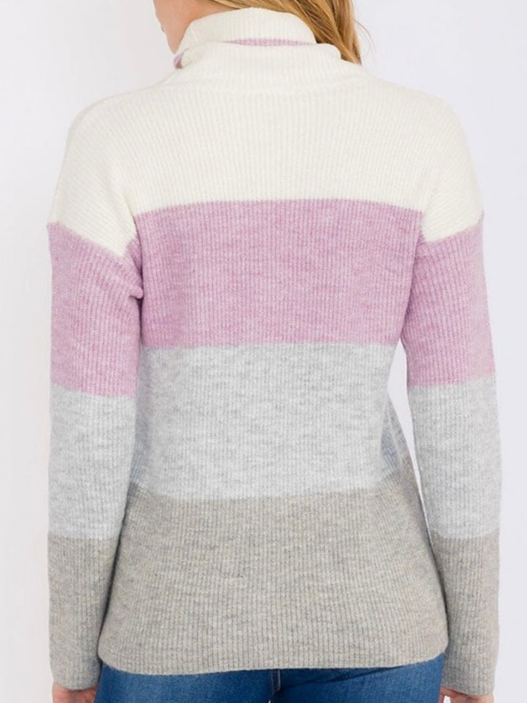 Penny Color-Block Cowl Neck Sweater