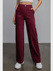 Amber Wide Leg Stretch Pant - Burgundy