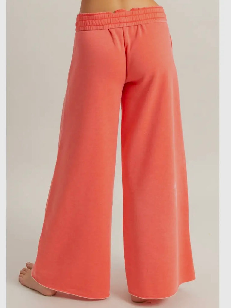 Teri So-Soft Tie Sweatpants - Coral