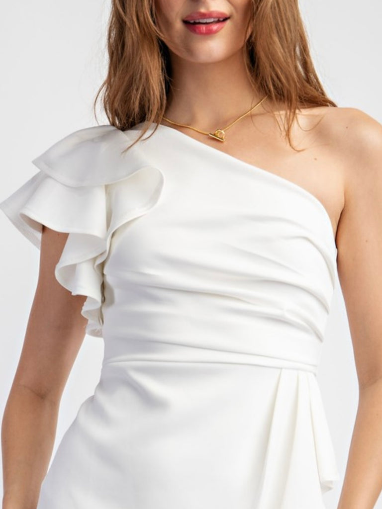 Samantha One Shoulder Ruffle Dress