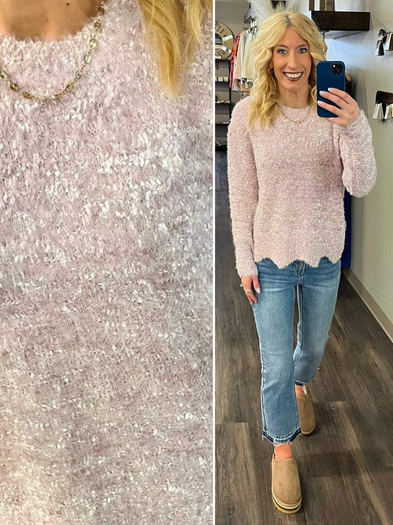 Tandie Soft & Fuzzy Sweater - Blush