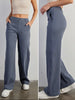 Amber Wide Leg Stretch Pant - Blue