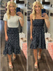 Molly Floral Ruched Dress/Skirt Combo - Navy