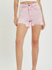 Alexa Light Pink Acid Wash Shorts