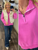 Bea Quarter Zip - Hot Pink